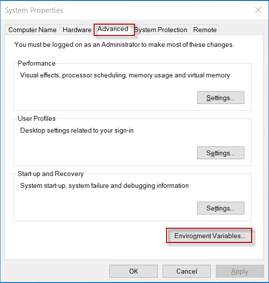 NX központosítás környezeti változó