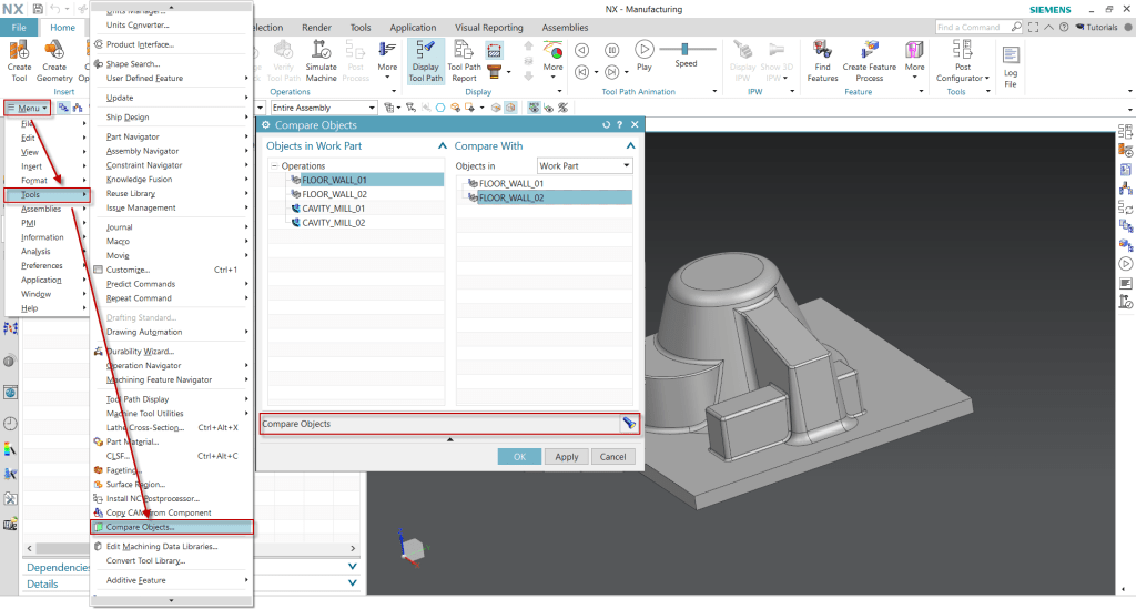 Megmunkálási paraméterek összehasonlítása 1