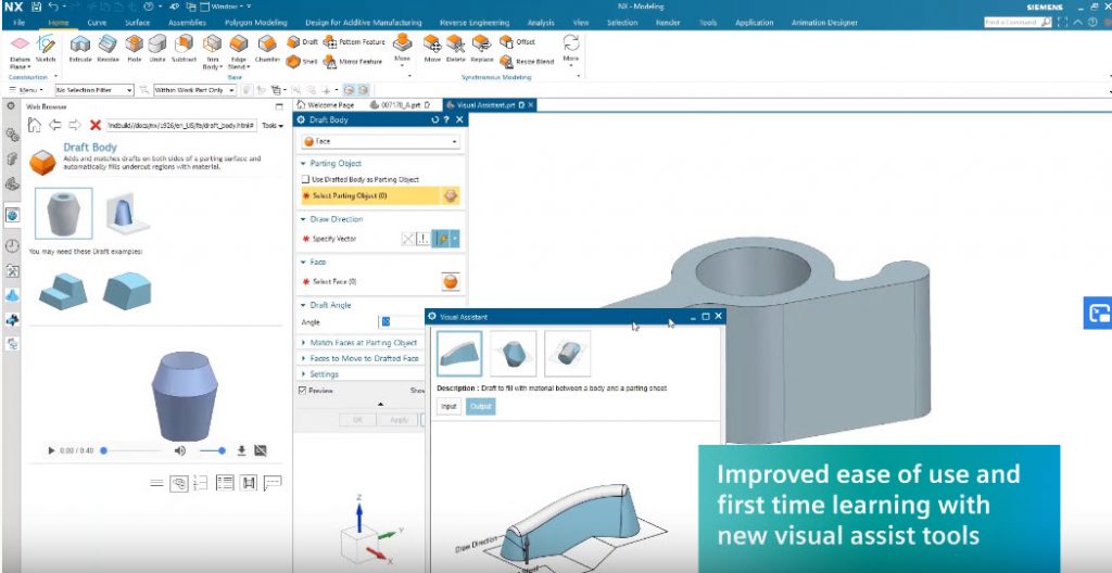 tanulást segítő ábrák az NX funkciókhoz