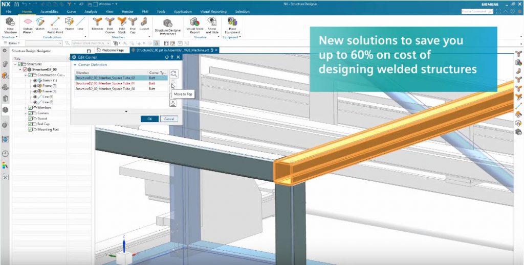 NX Structure Designer (vázszerkezet tervező)