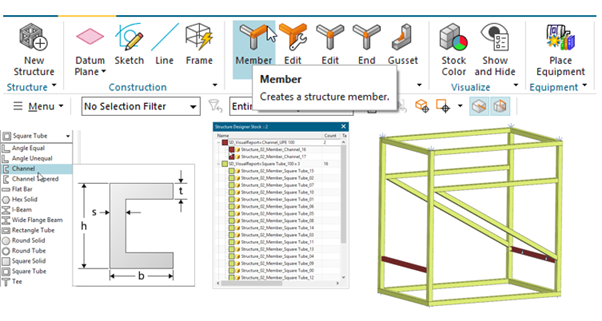 NX tartószerkezet tervező modul