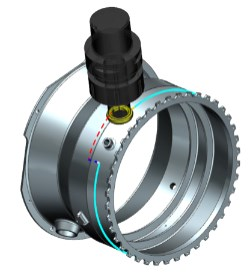 Az eszterga központ lehetőséget ad kör alakú vagy kúpos alakú felületek gyors megmunkálására jellemző akadályokkal (pl.: bordák, csapok).